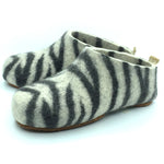 Woman's Zebra Print 100% wool felt slippers
