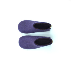 Woman's purple 100% wool Felt Slippers